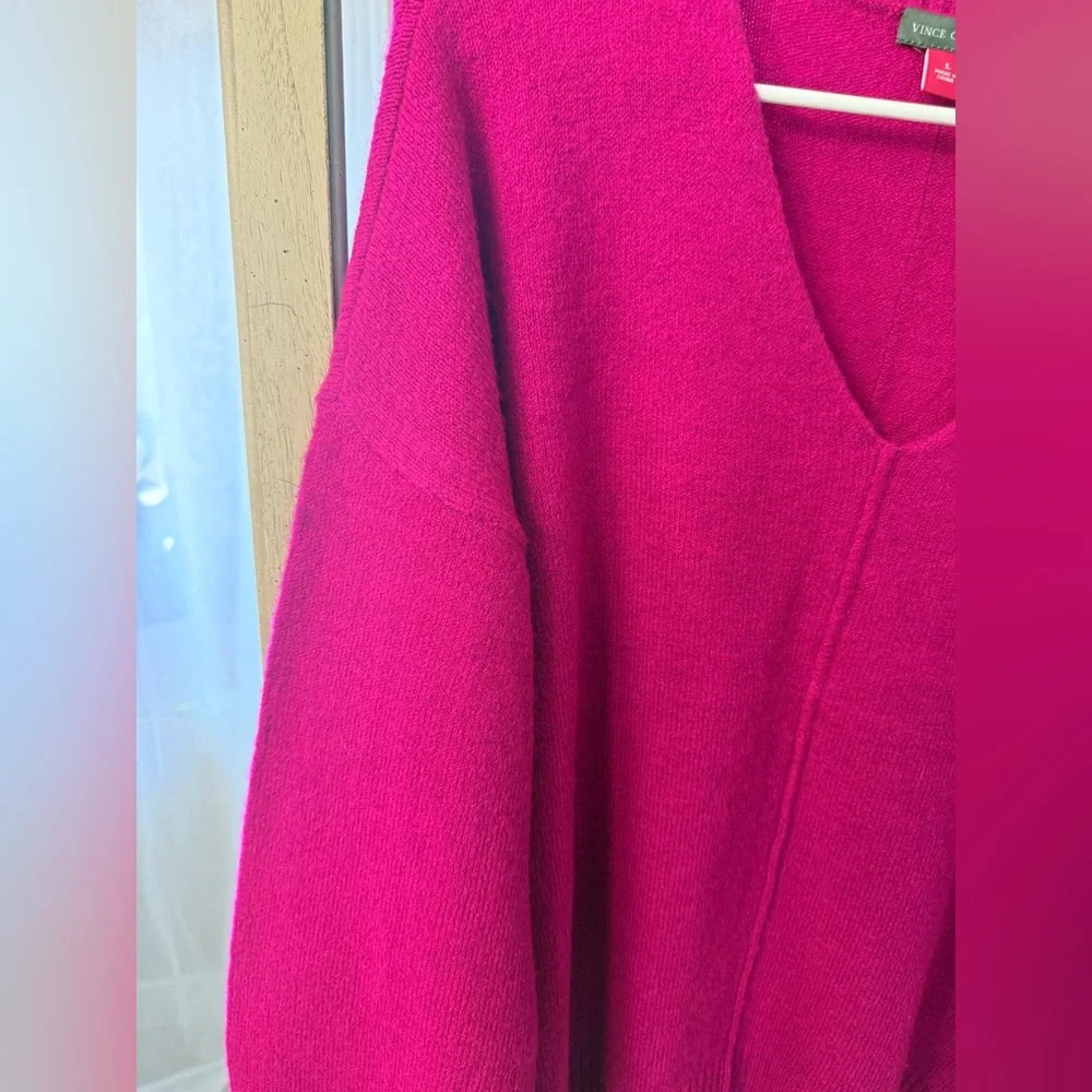 Vince Camuto Fuchsia V-Neck Sweater - Picture 4 of 5